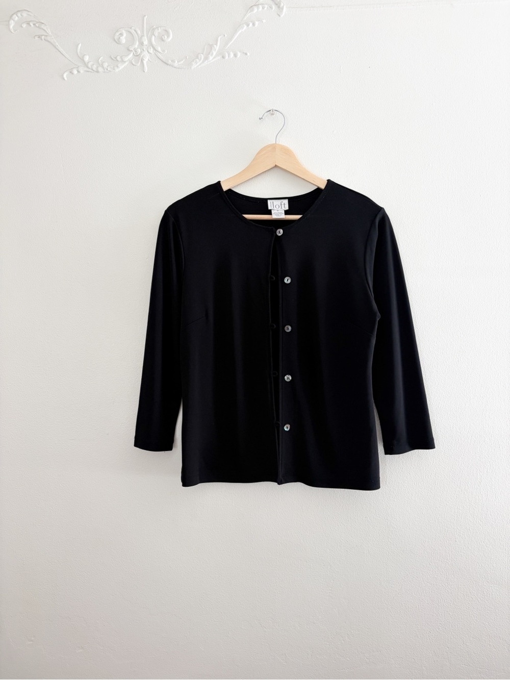 Vintage Loft Black Button-Front Women's Cardigan